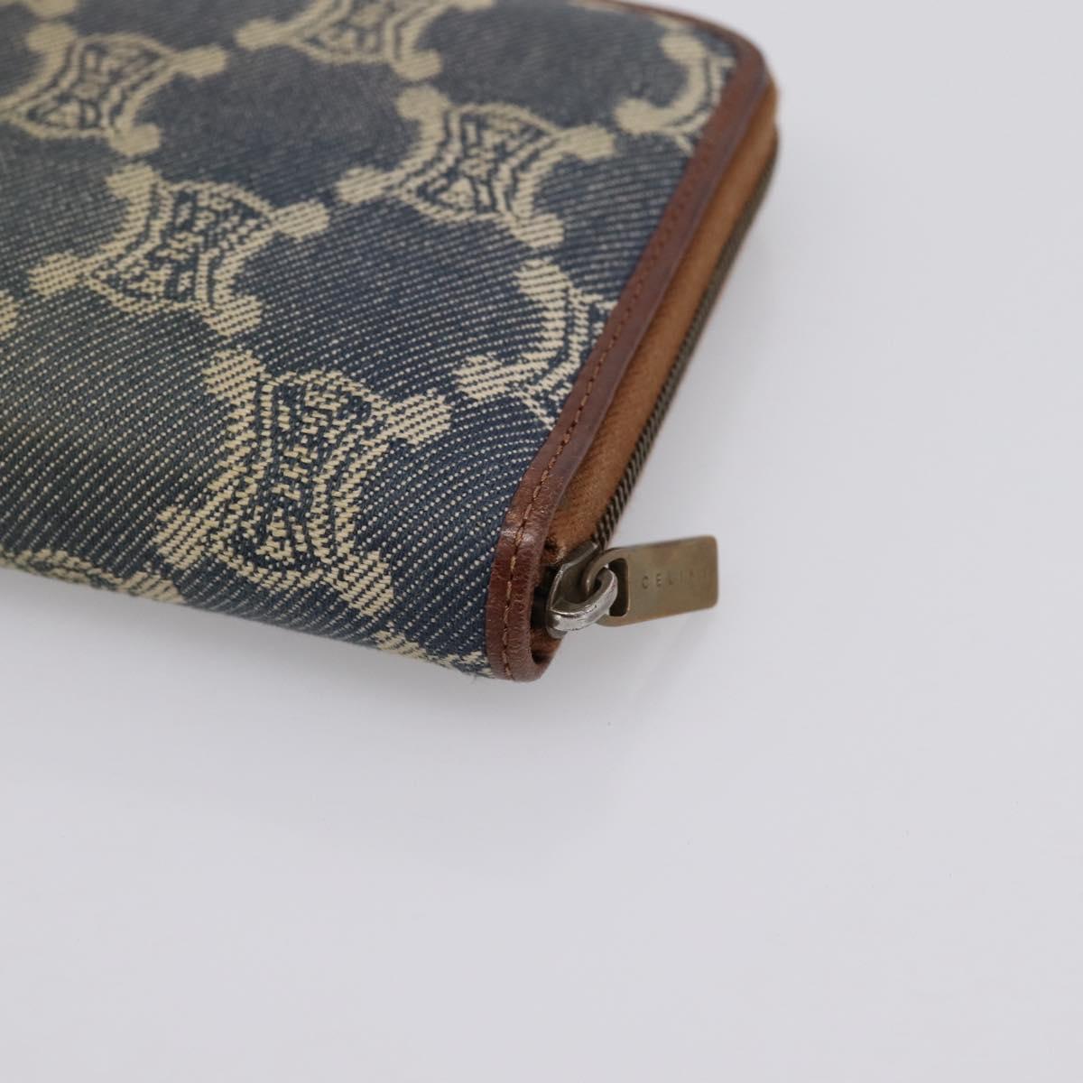 CELINE Paris Macadam Canvas Wallet Blue Auth 197117