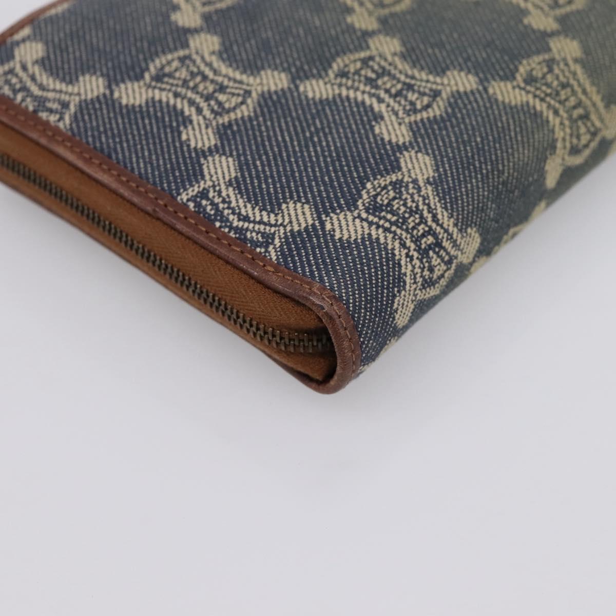 CELINE Paris Macadam Canvas Wallet Blue Auth 197117