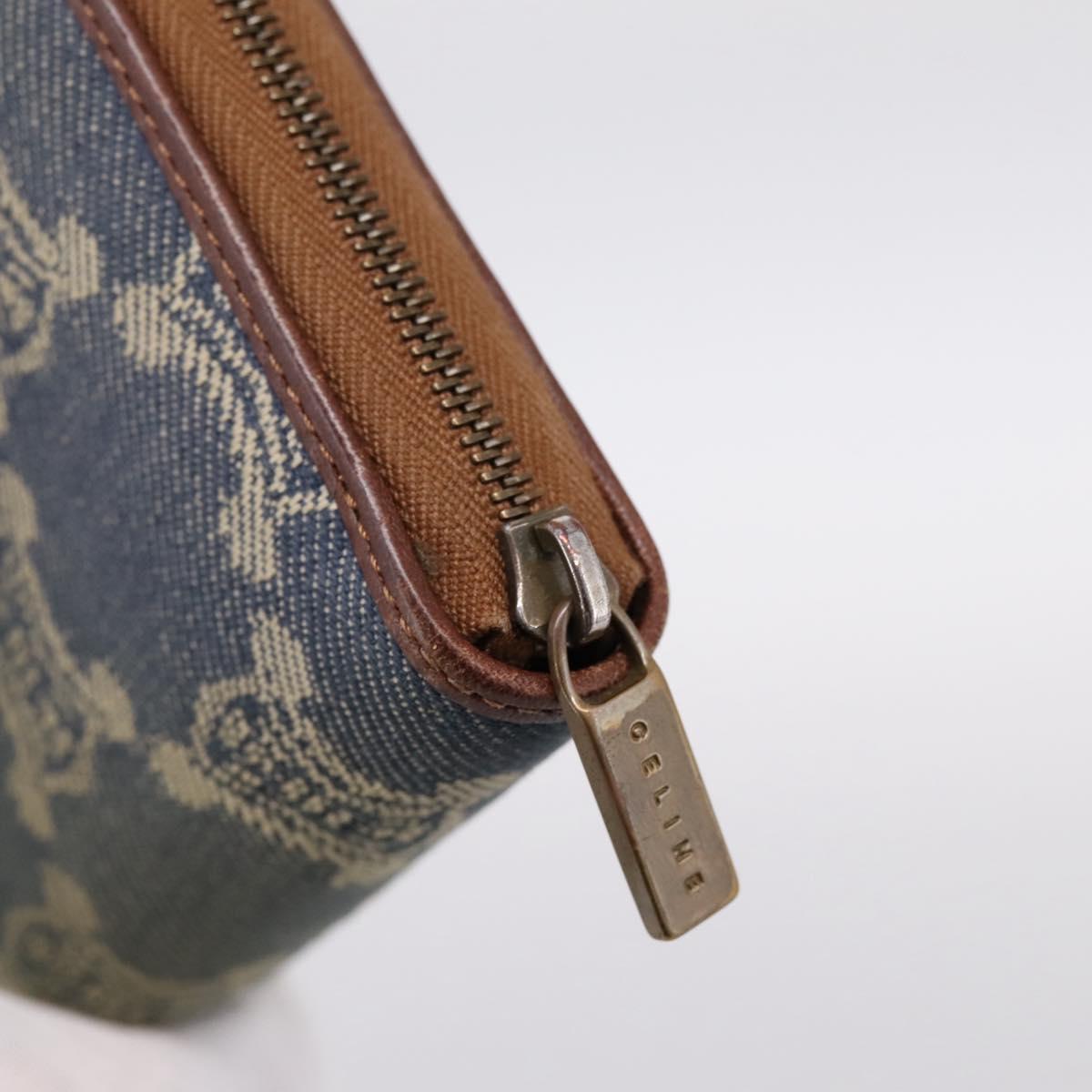 CELINE Paris Macadam Canvas Wallet Blue Auth 197117