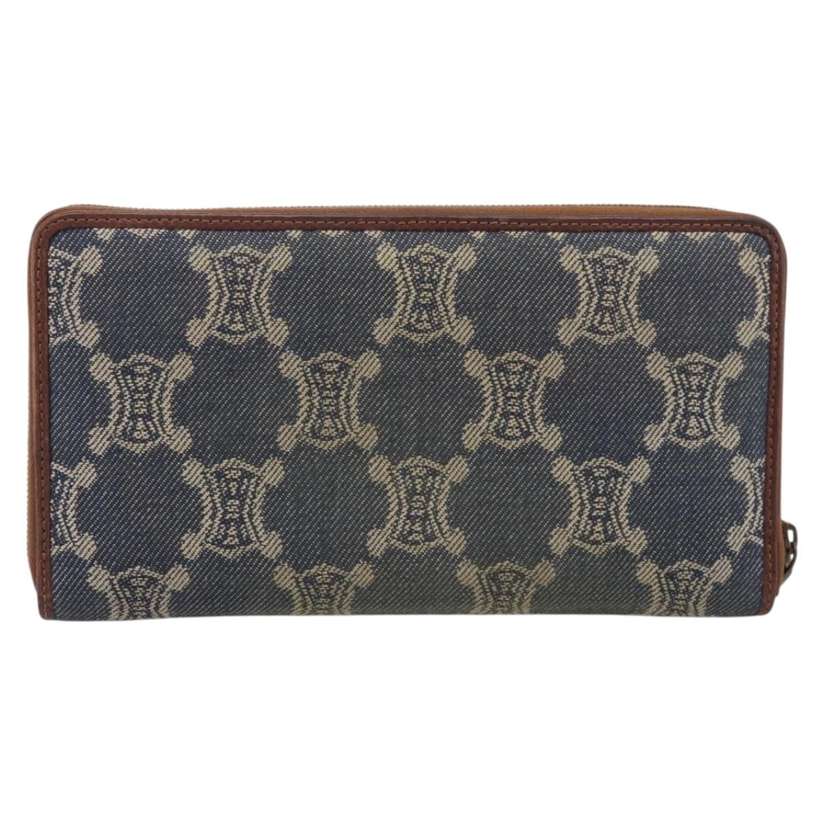 CELINE Paris Macadam Canvas Wallet Blue Auth 197117