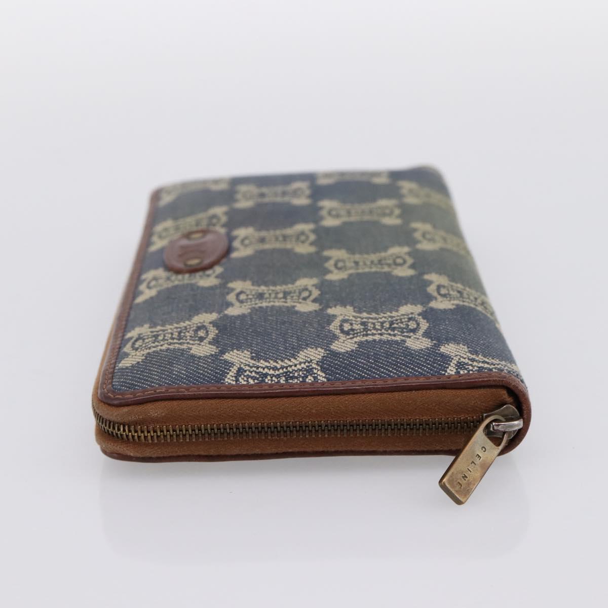CELINE Paris Macadam Canvas Wallet Blue Auth 197117