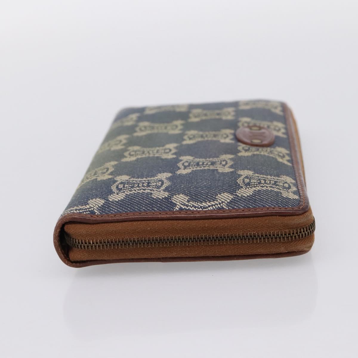 CELINE Paris Macadam Canvas Wallet Blue Auth 197117