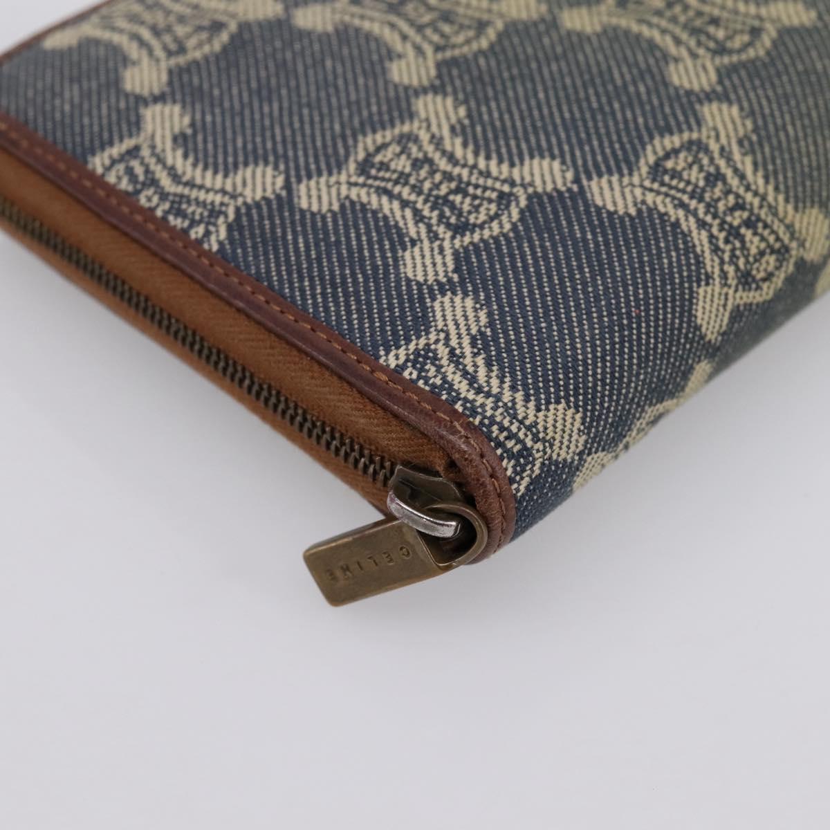 CELINE Paris Macadam Canvas Wallet Blue Auth 197117