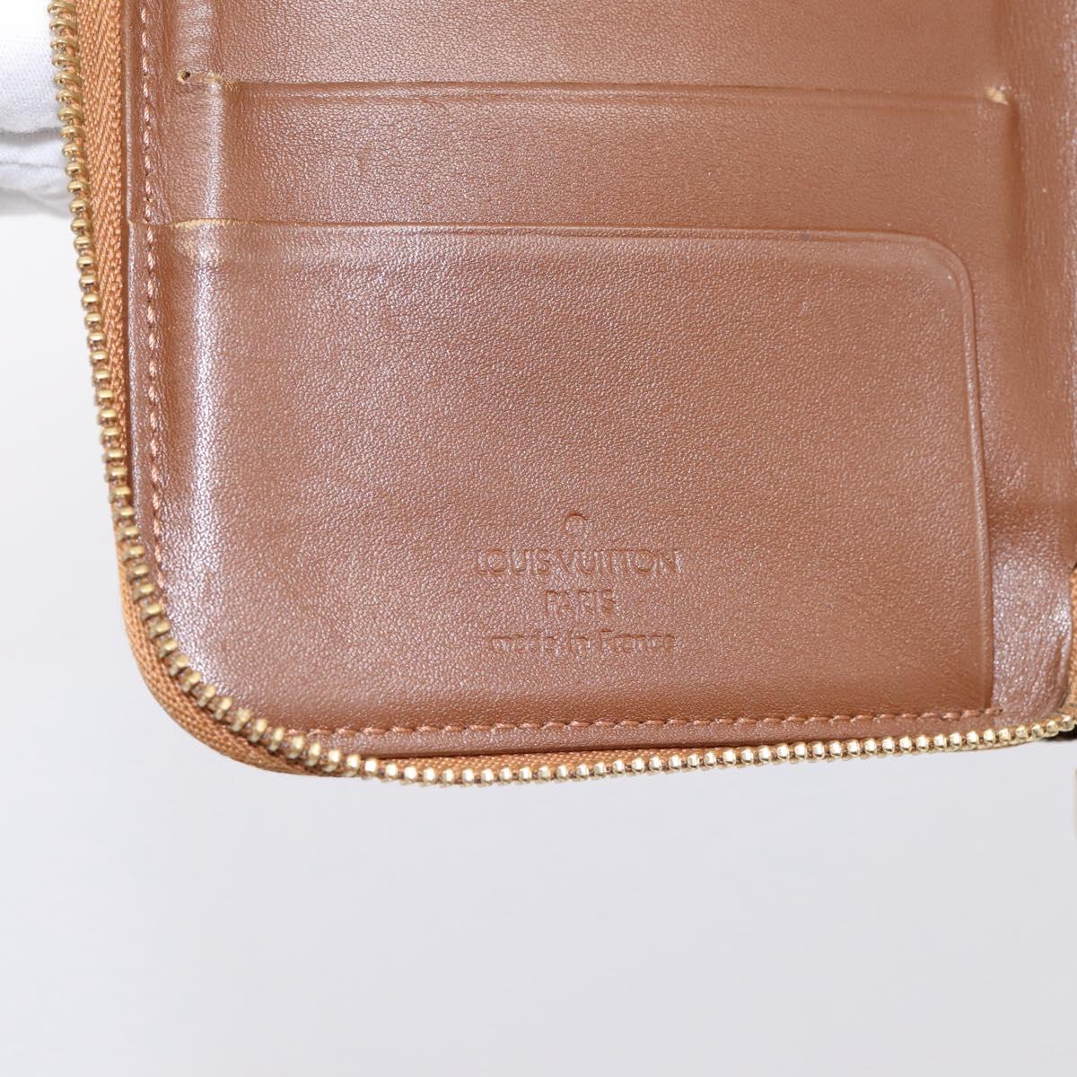 LOUIS VUITTON Monogram Vernis Eldrich Wallet Zip Around Bronze LV Auth 197118