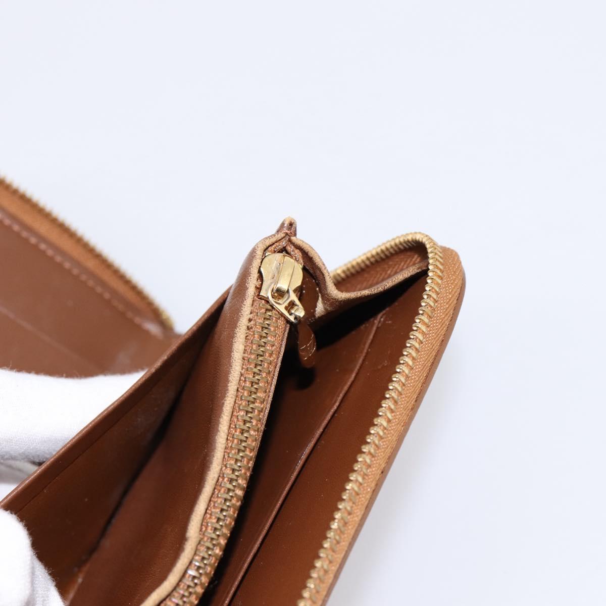 LOUIS VUITTON Monogram Vernis Eldrich Wallet Zip Around Bronze LV Auth 197118