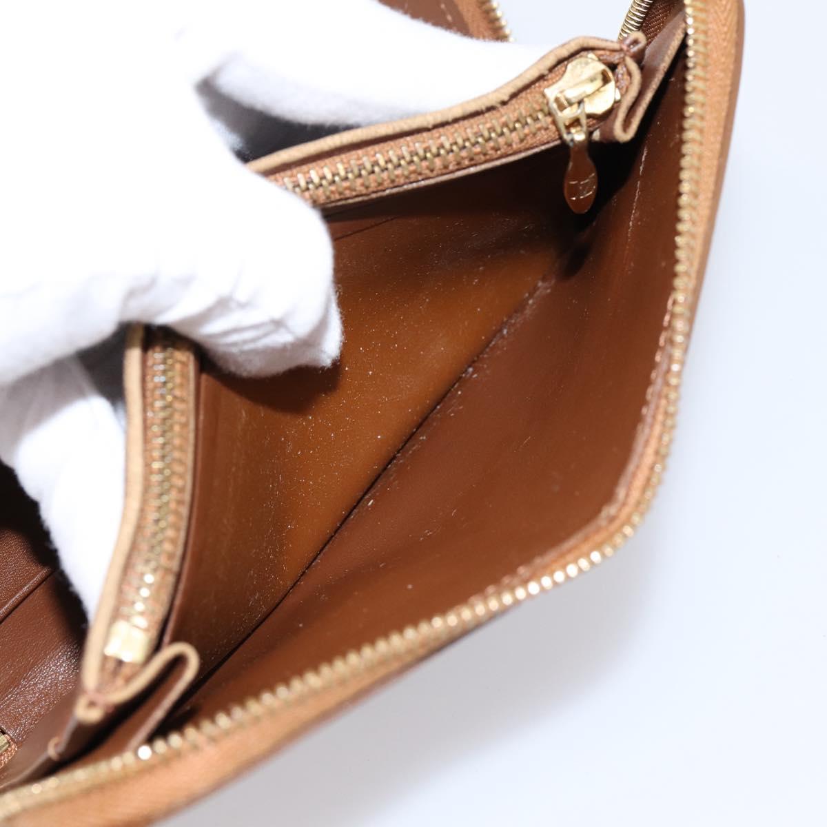 LOUIS VUITTON Monogram Vernis Eldrich Wallet Zip Around Bronze LV Auth 197118