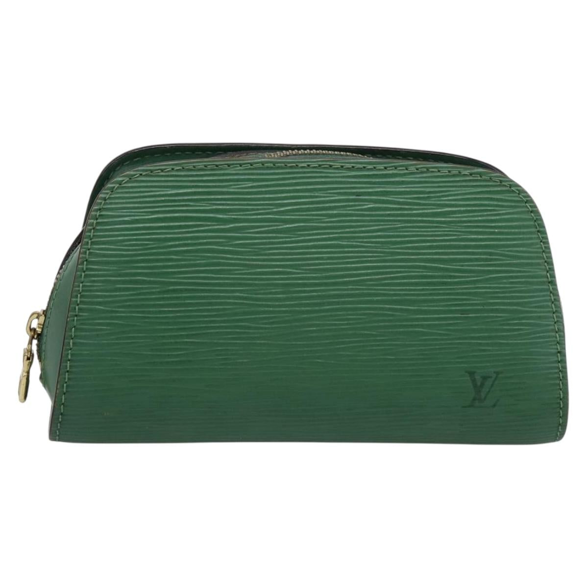 LOUIS VUITTON Epi Dauphine PM Cosmetic Pouch Green M48444 LV Auth 197119