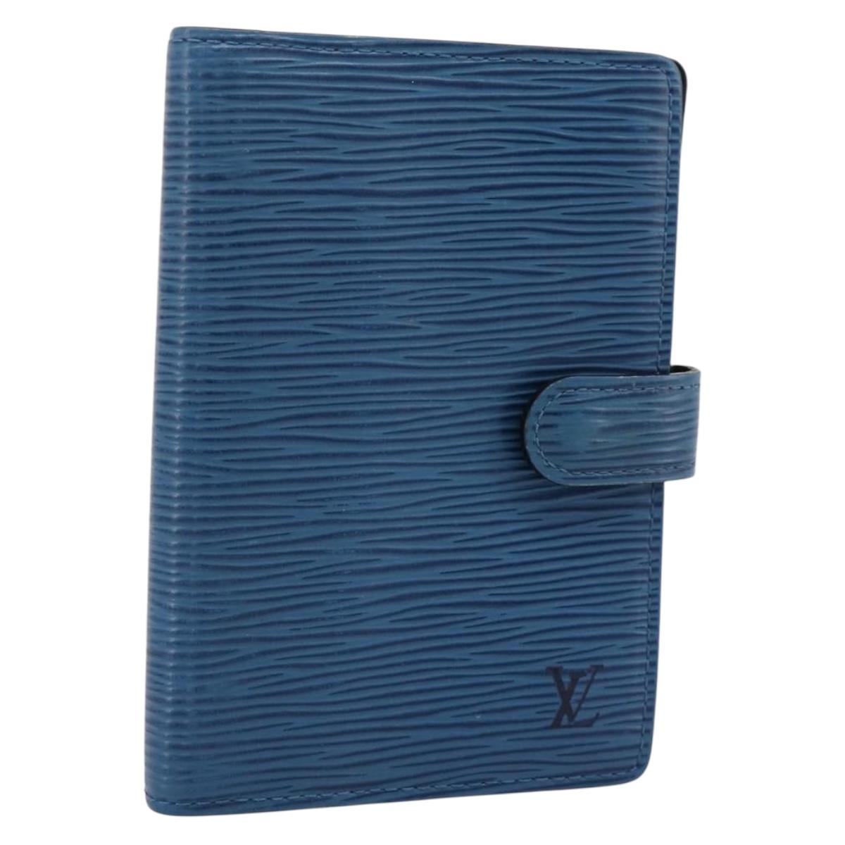LOUIS VUITTON Epi Agenda PM Day Planner Cover Blue R20055 LV Auth 197120