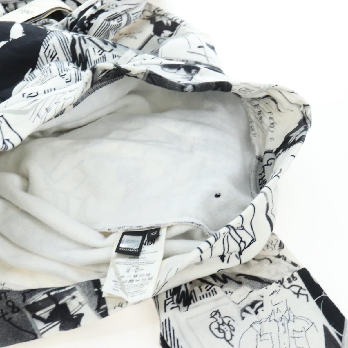 FENDI Hoody cotton XS White Auth 197126M