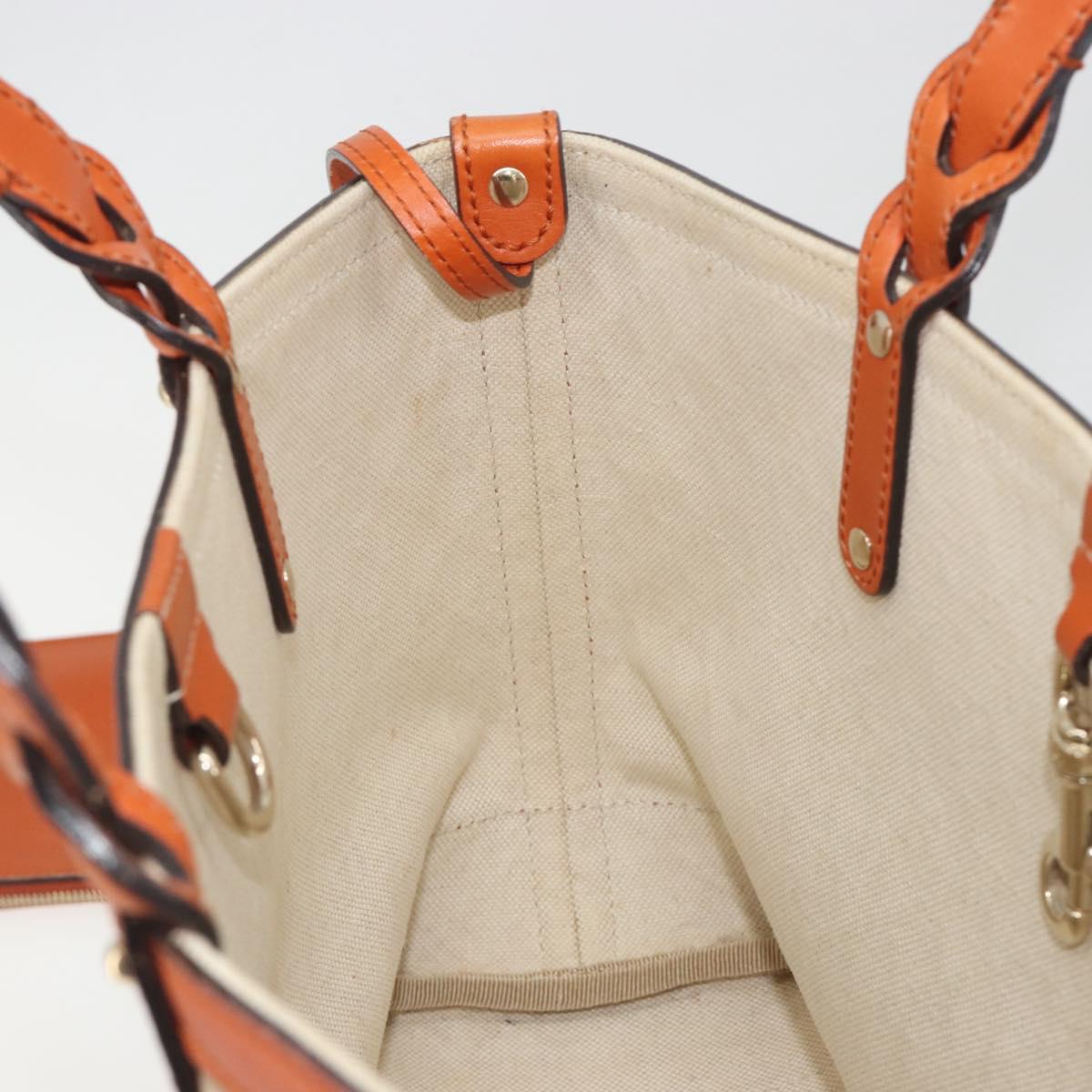 GUCCI Diamante Tote Bag Canvas Beige Silver 269878 Auth 197138