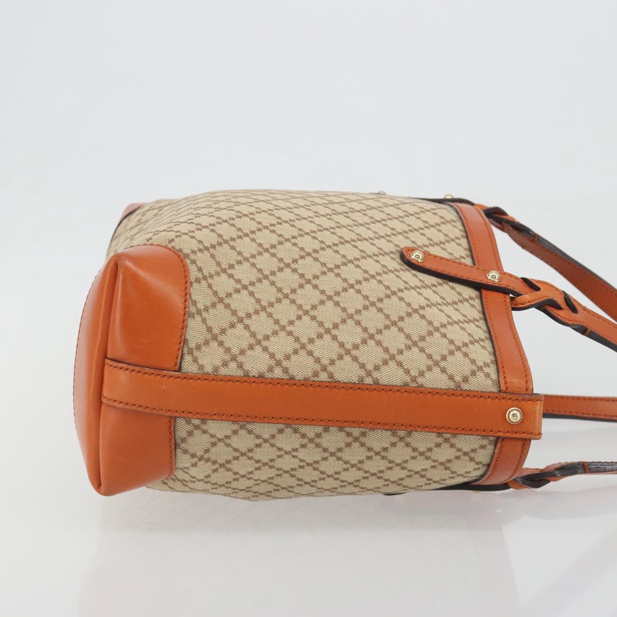 GUCCI Diamante Tote Bag Canvas Beige Silver 269878 Auth 197138
