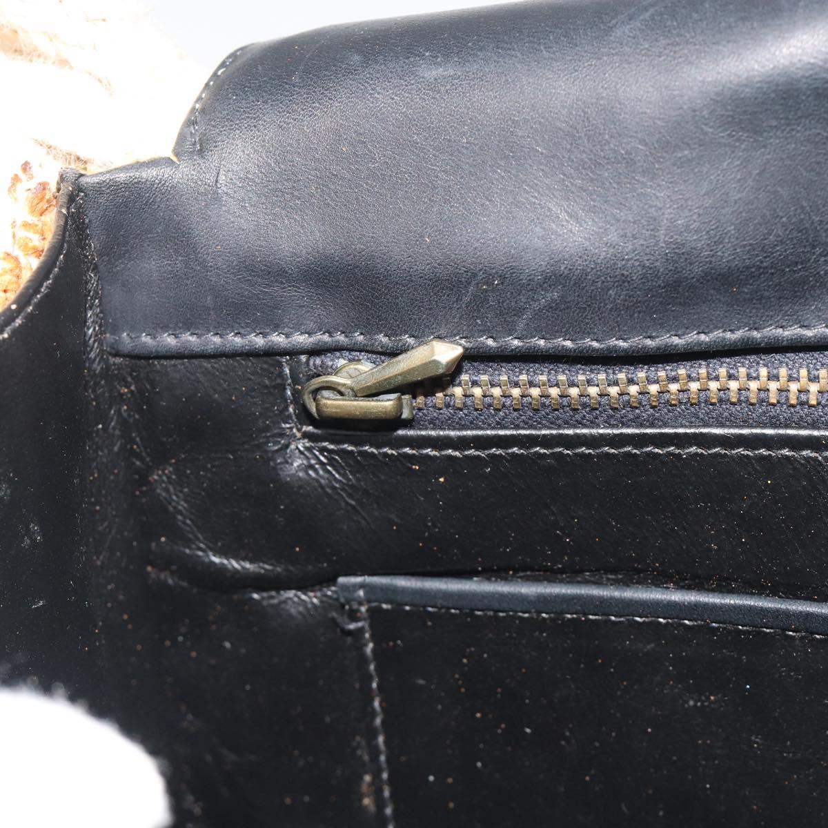 Salvatore Ferragamo Shoulder Bag Leather Black Gold Auth 197141