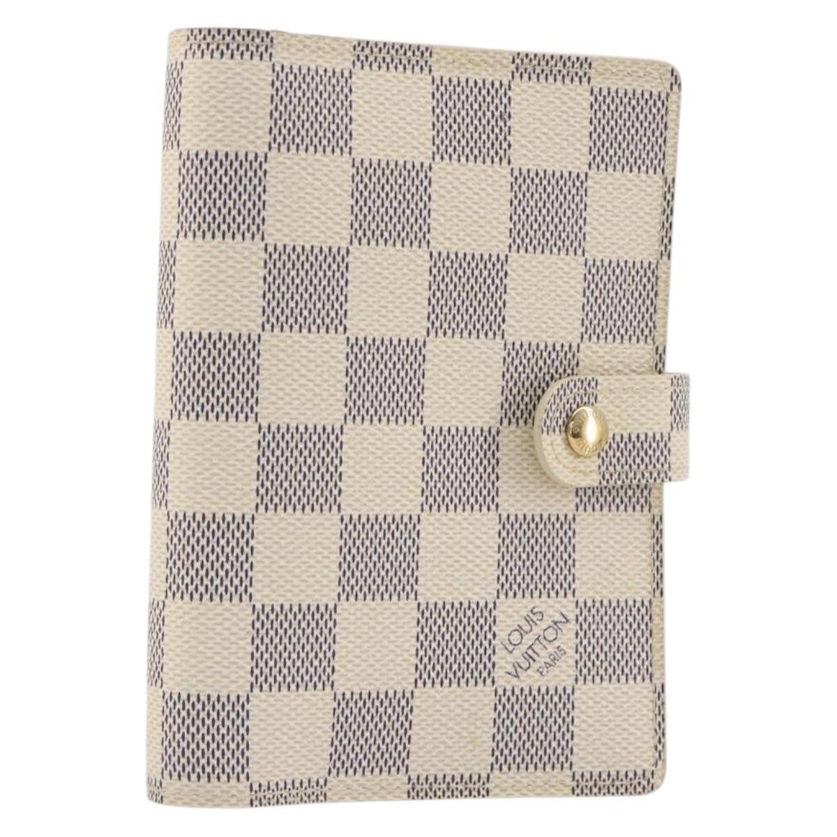 LOUIS VUITTON Damier Azur Agenda PM Day Planner Cover R20706 LV Auth 197147V