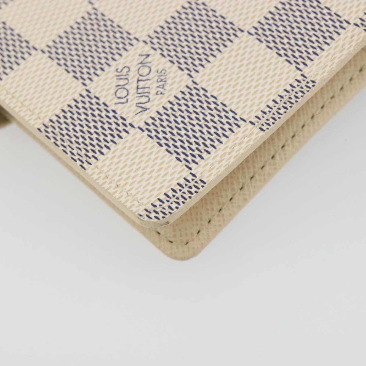 LOUIS VUITTON Damier Azur Agenda PM Day Planner Cover R20706 LV Auth 197147V
