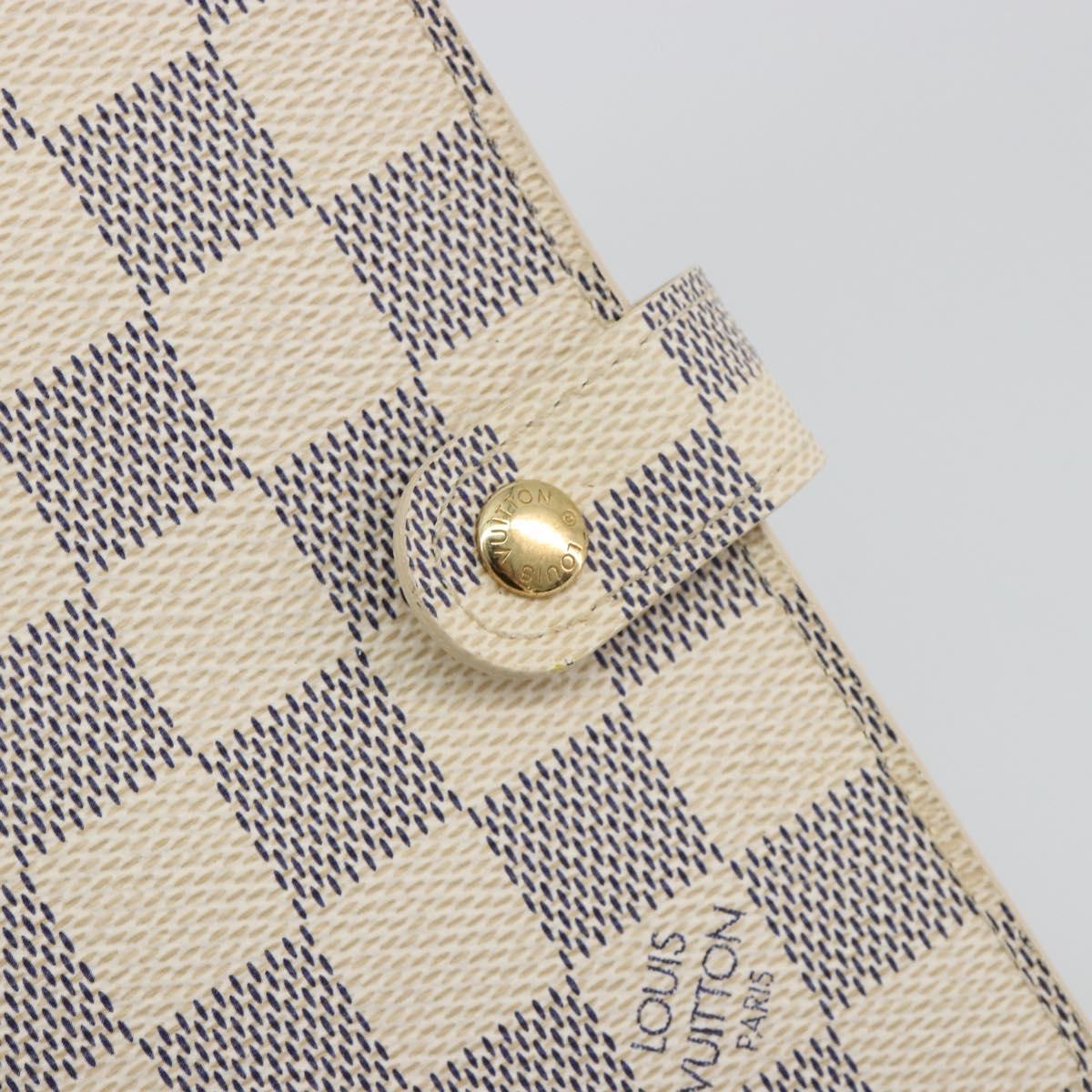 LOUIS VUITTON Damier Azur Agenda PM Day Planner Cover R20706 LV Auth 197147V