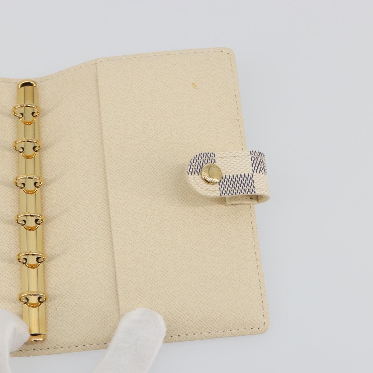 LOUIS VUITTON Damier Azur Agenda PM Day Planner Cover R20706 LV Auth 197147V