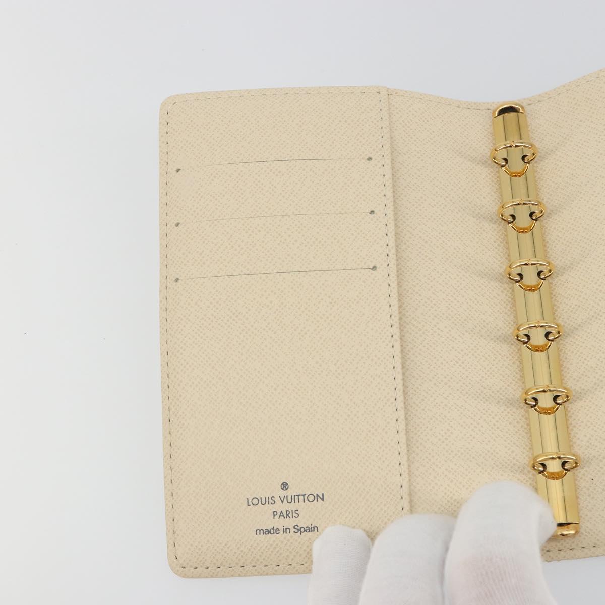 LOUIS VUITTON Damier Azur Agenda PM Day Planner Cover R20706 LV Auth 197147V