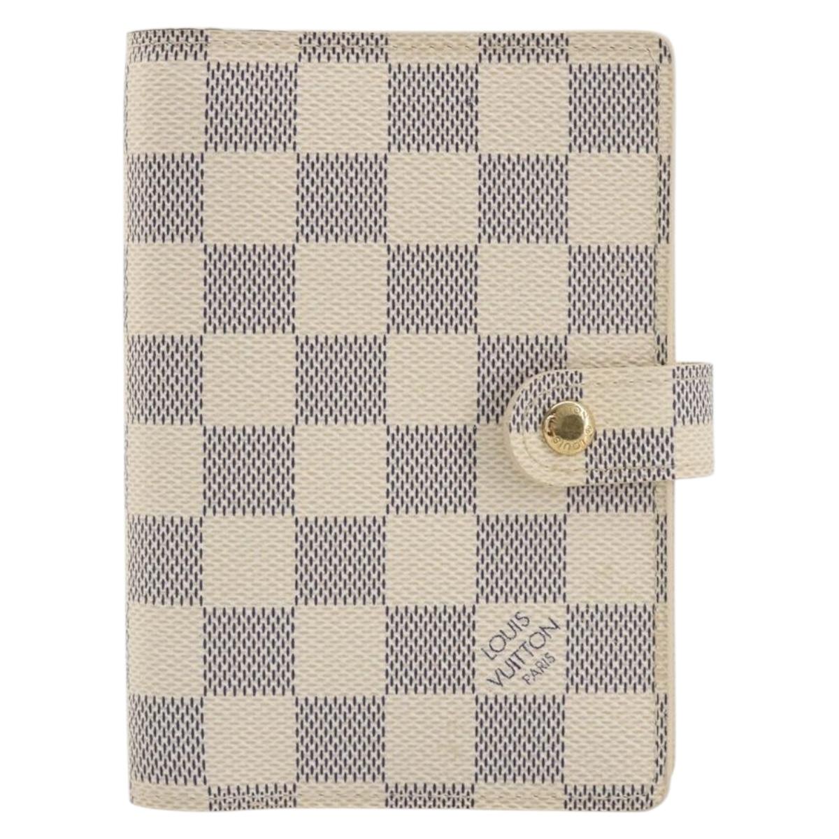 LOUIS VUITTON Damier Azur Agenda PM Day Planner Cover R20706 LV Auth 197147V