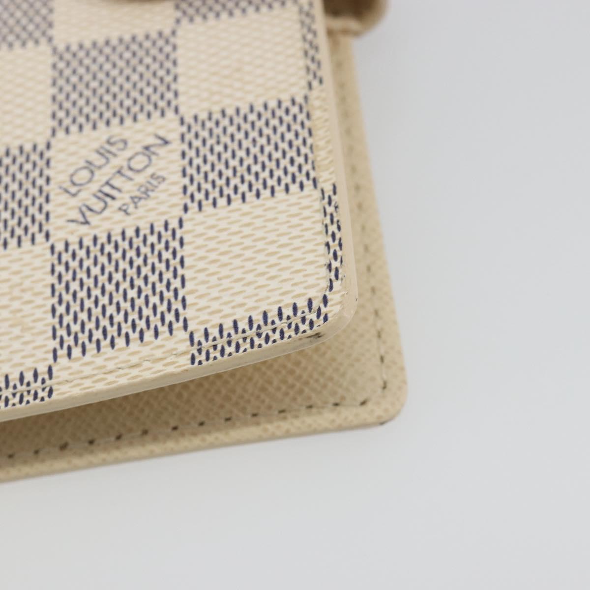 LOUIS VUITTON Damier Azur Agenda PM Day Planner Cover R20706 LV Auth 197147V