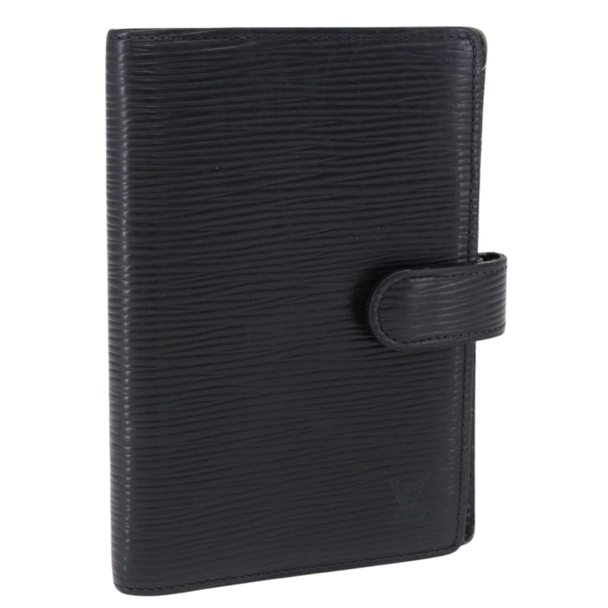LOUIS VUITTON Epi Agenda PM Day Planner Cover Black R20092 LV Auth 197148