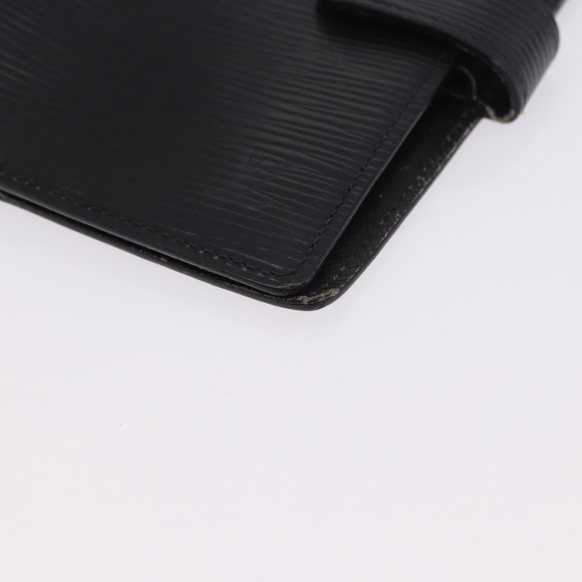 LOUIS VUITTON Epi Agenda PM Day Planner Cover Black R20092 LV Auth 197148
