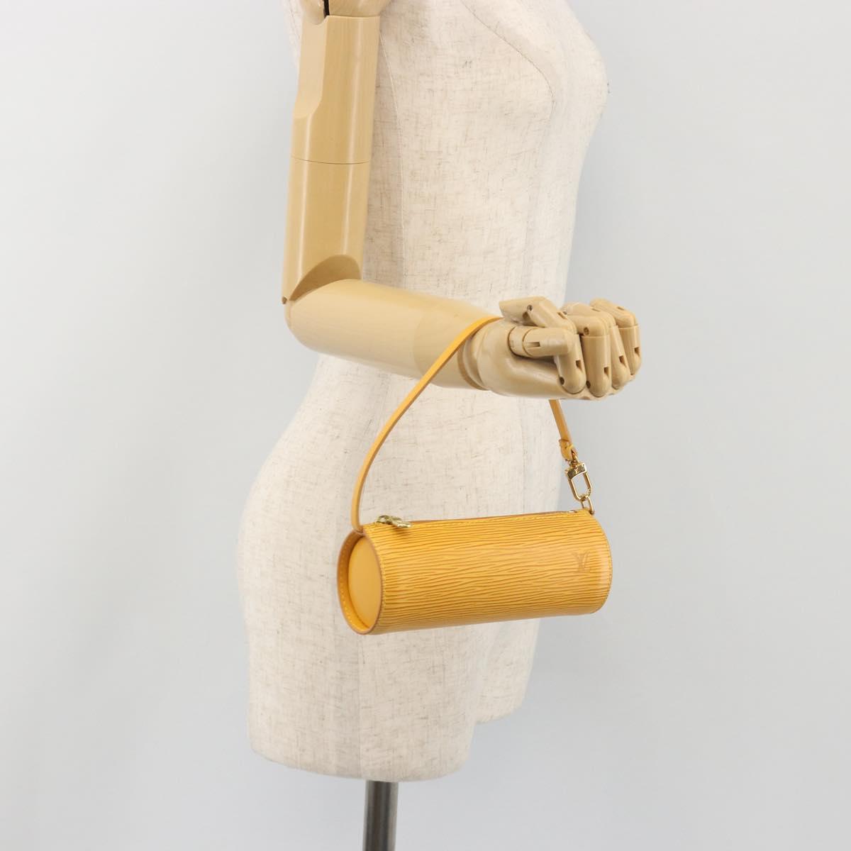LOUIS VUITTON Epi Soufflot Pouch Yellow LV Auth 197149A
