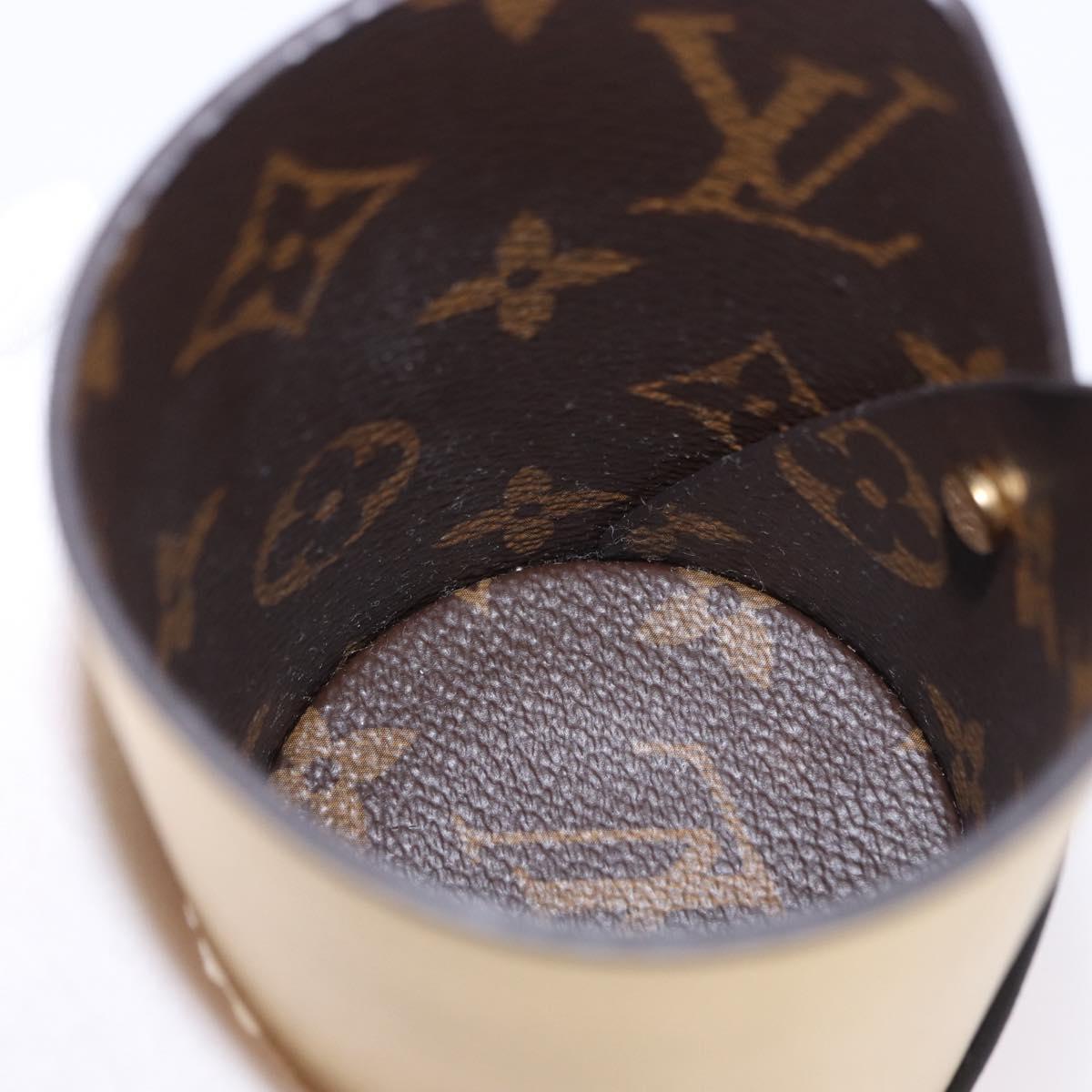 LOUIS VUITTON Monogram Pocrayon Gaston Pen Case Gold LV Auth 197153A
