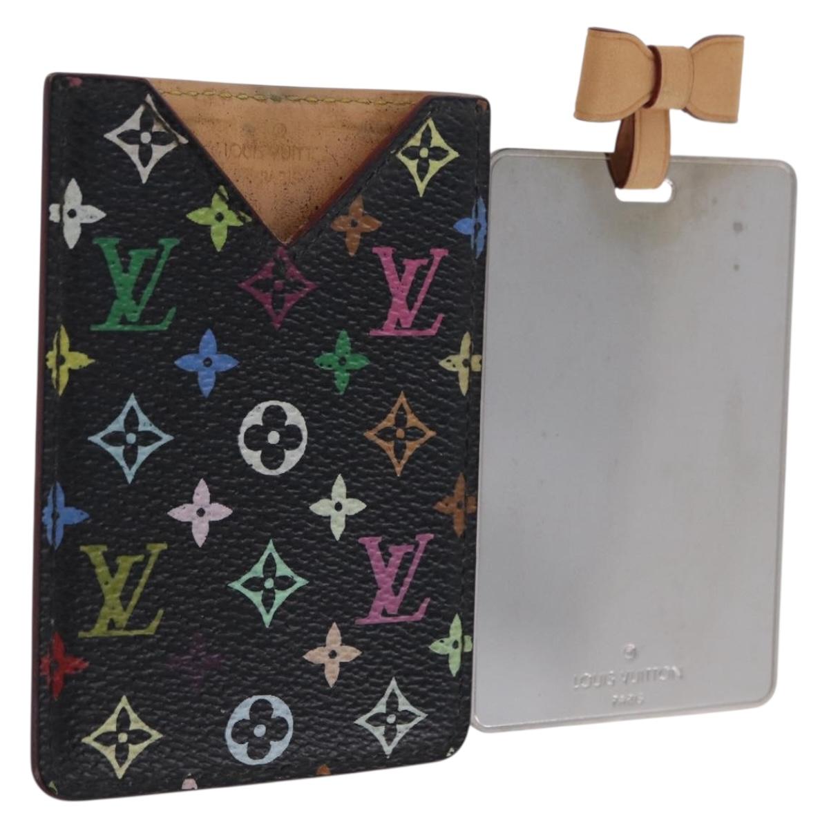 LOUIS VUITTON Monogram Multicolor Etui Hand Mirror Black M92651 LV Auth 197154V