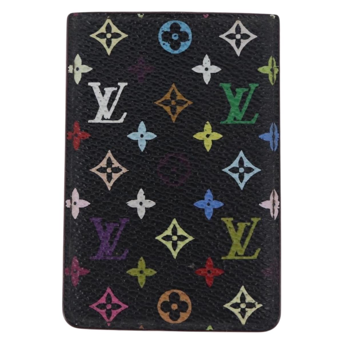 LOUIS VUITTON Monogram Multicolor Etui Hand Mirror Black M92651 LV Auth 197154V