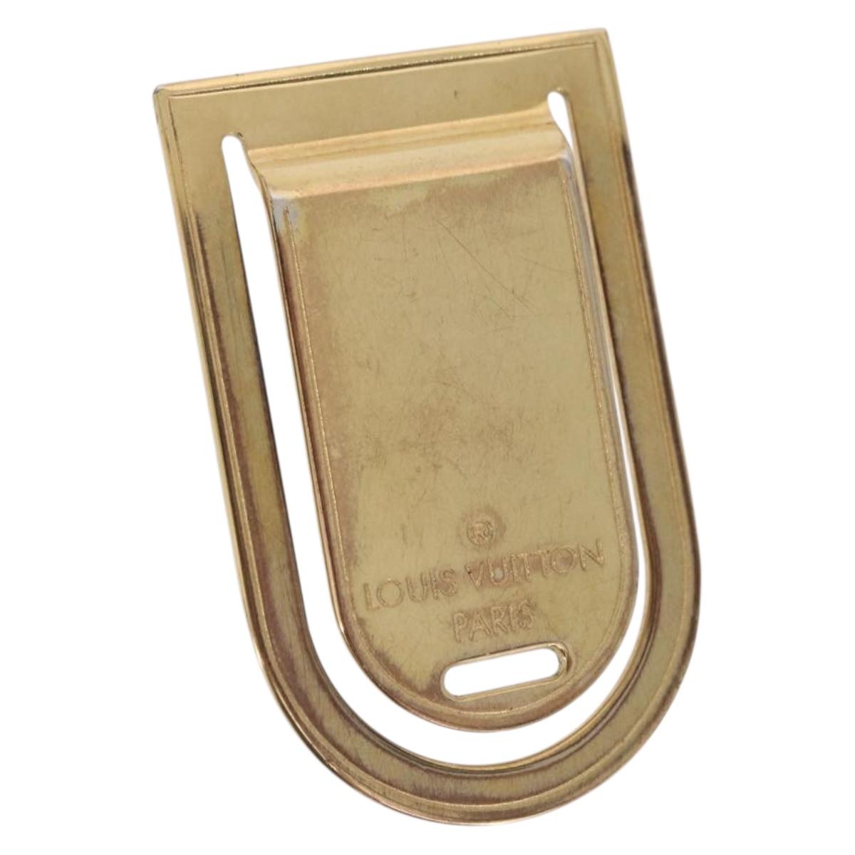 LOUIS VUITTON Pansavie Porto Address Money Clip metal Gold M64690 LV Auth 197155