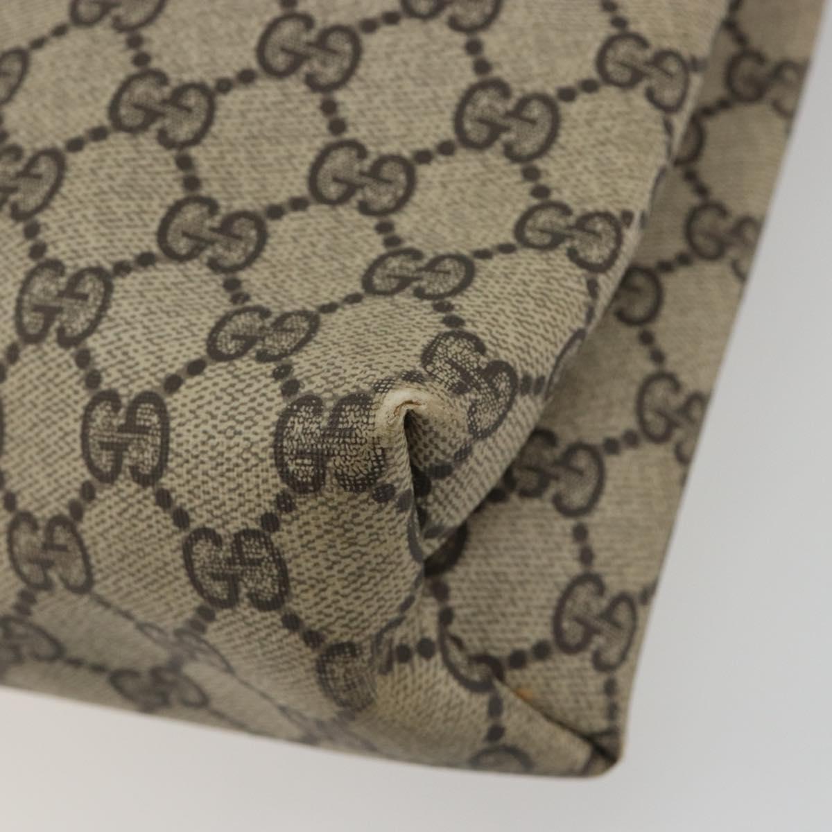 GUCCI GG Supreme Web Sherry Line Tote Bag PVC Beige 47 02 2140 Auth 197160