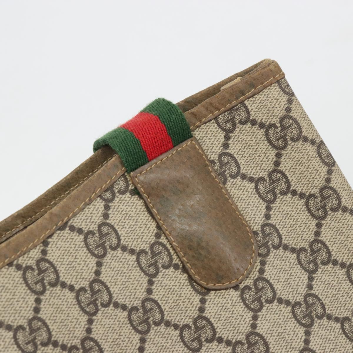 GUCCI GG Supreme Web Sherry Line Tote Bag PVC Beige 47 02 2140 Auth 197160
