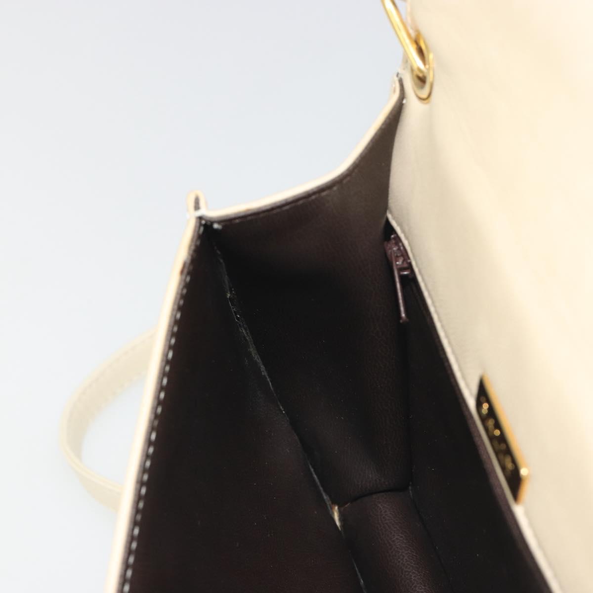 BALLY Shoulder Bag Leather 2way Ivory Gold Auth 197162A