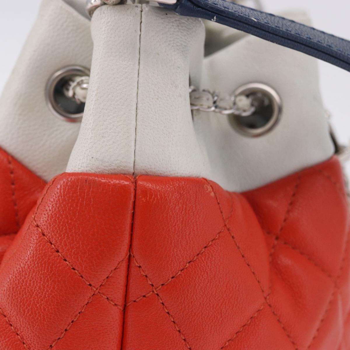 CHANEL Matelasse Chain Shoulder Bag Caviar Skin 2way Red Silver CC Auth 197163M