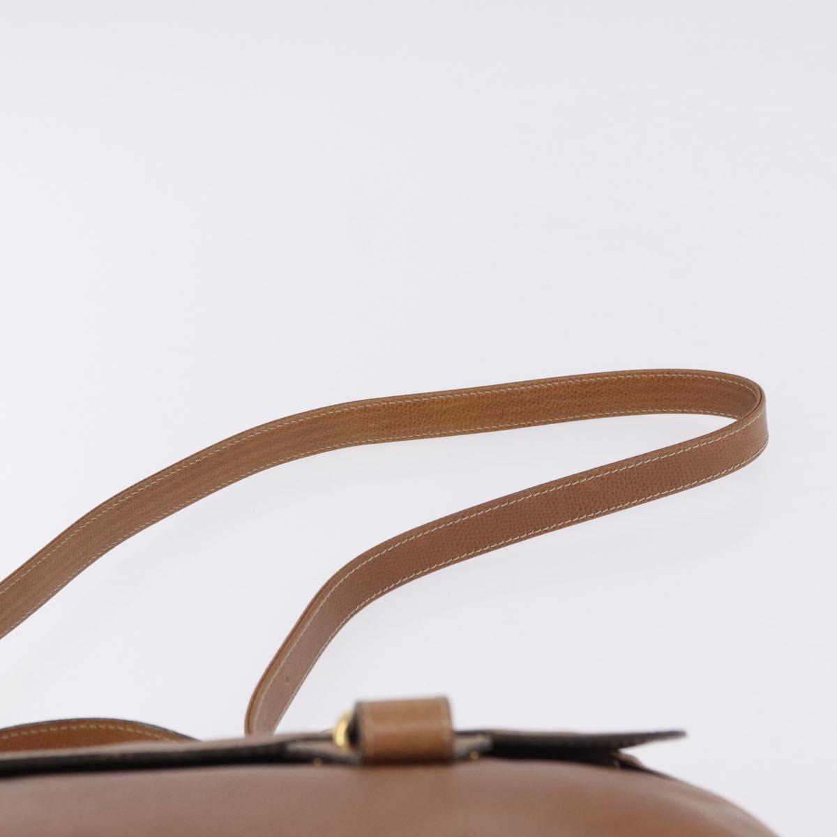 LOEWE Hand Bag Leather 2way Brown Gold Auth 197164