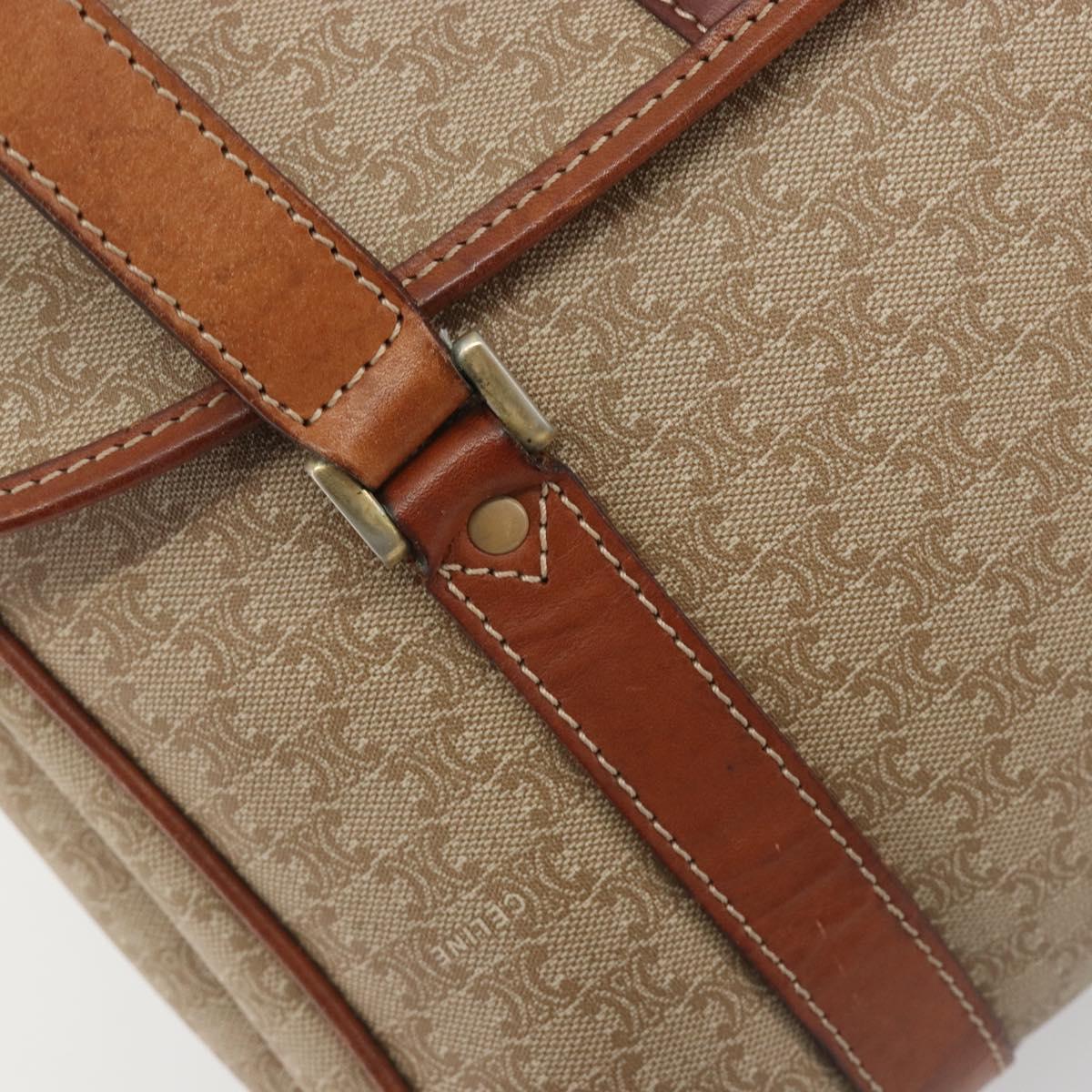CELINE Macadam Canvas Hand Bag PVC Beige Gold Auth 197166