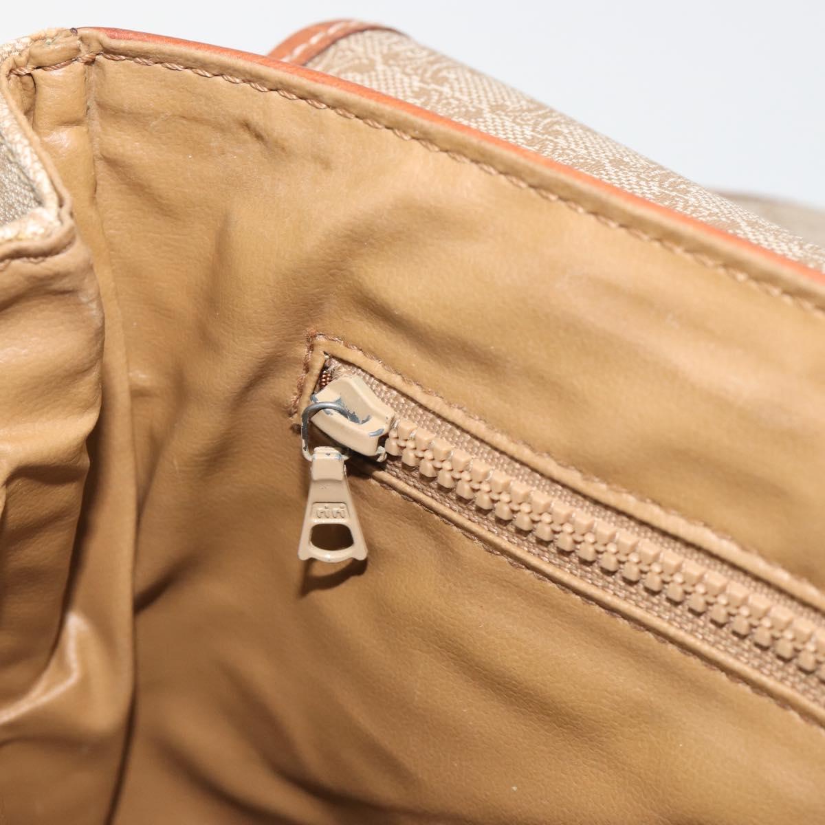 CELINE Macadam Canvas Hand Bag PVC Beige Gold Auth 197166