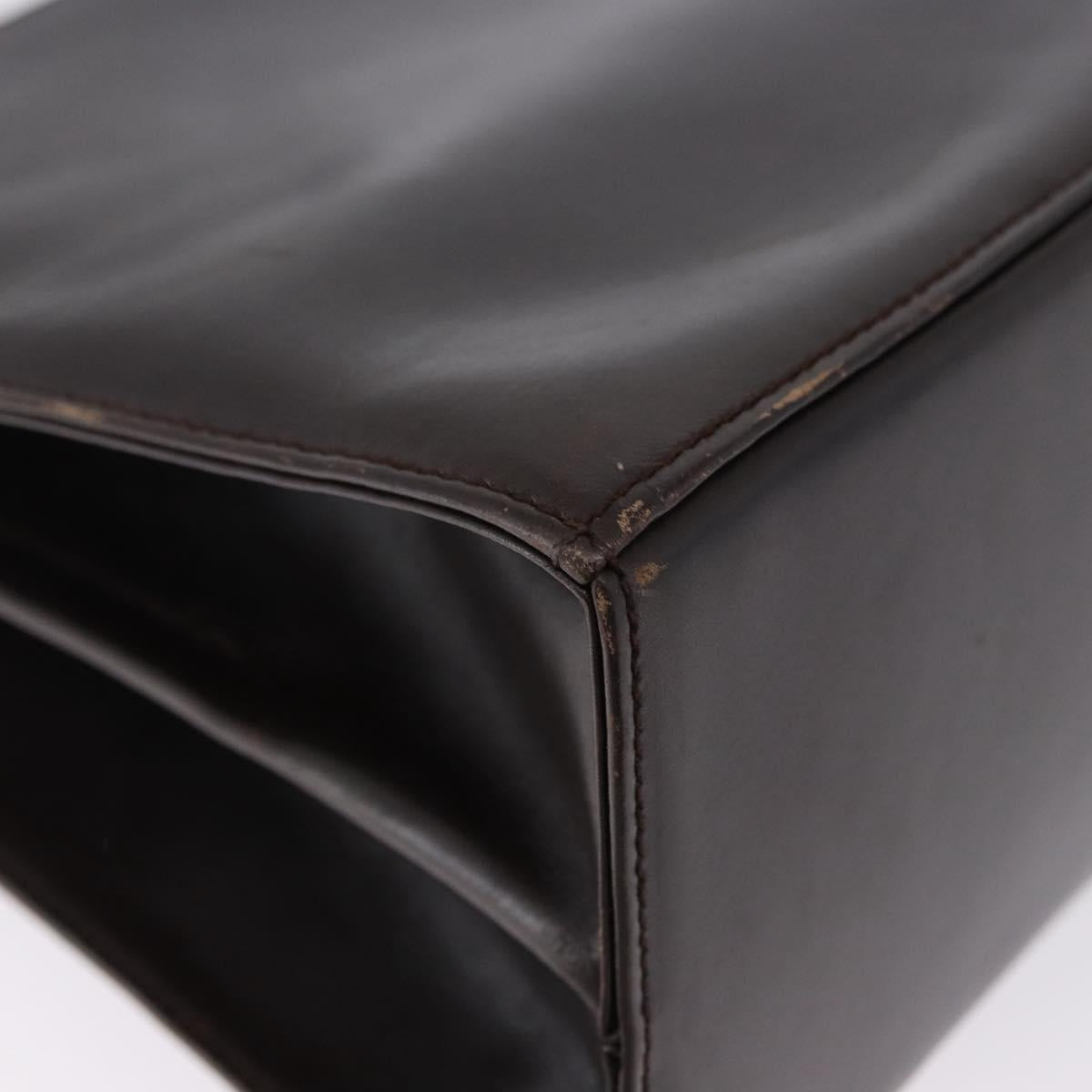 Salvatore Ferragamo Gancini Hand Bag Leather 2way Brown Gold Auth 197167