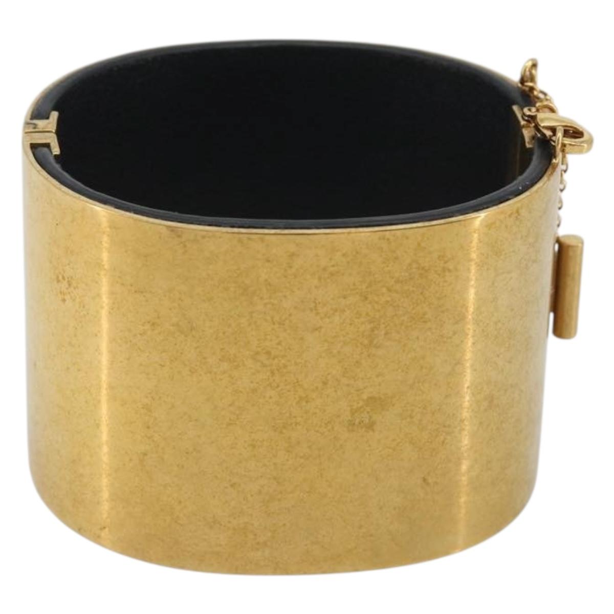 CELINE Bangle Bracelet metal Gold Auth 197170A