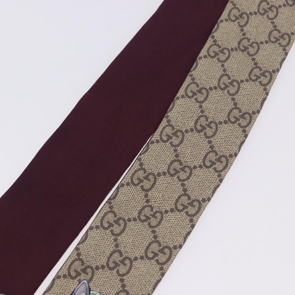 GUCCI GG Canvas Scarf Silk Higuchi Yuko Collaboration Beige Auth 197171M