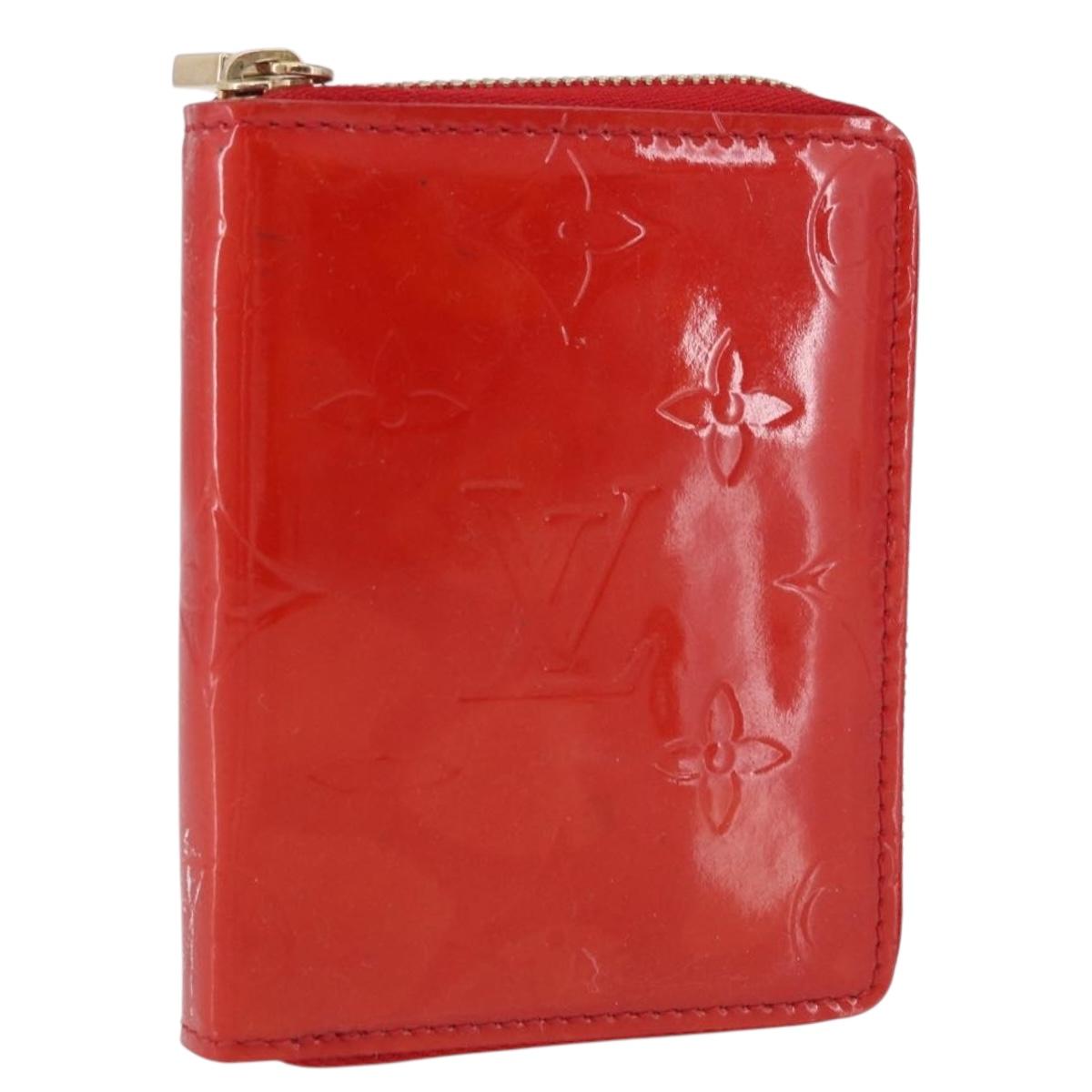 LOUIS VUITTON Monogram Vernis Bloom Wallet Rouge M91151 LV Auth 197172