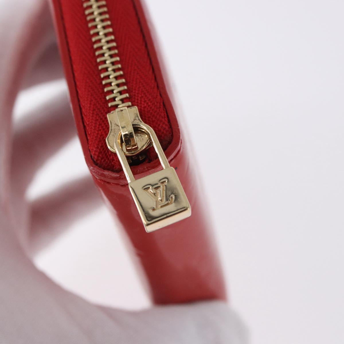 LOUIS VUITTON Monogram Vernis Bloom Wallet Rouge M91151 LV Auth 197172