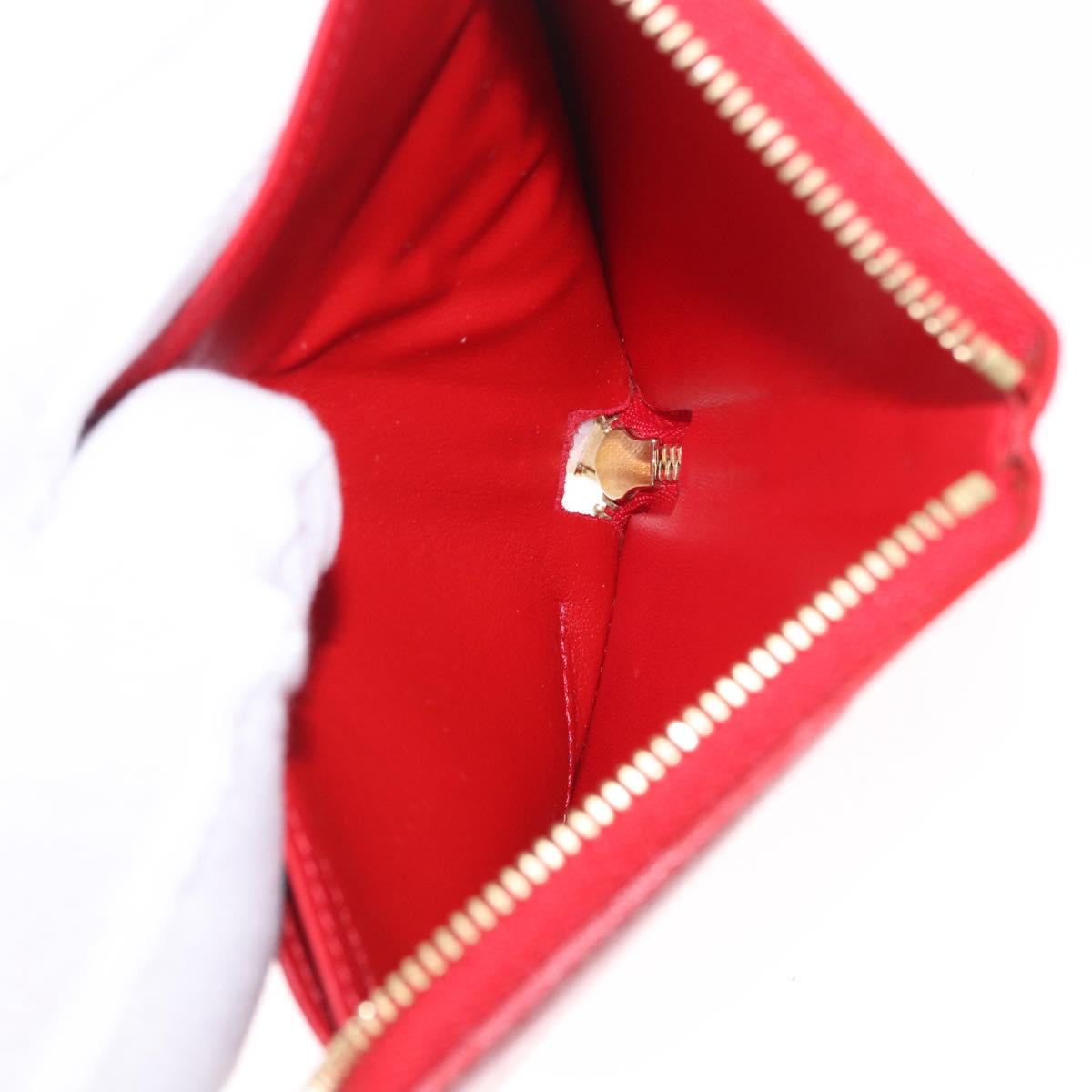 LOUIS VUITTON Monogram Vernis Bloom Wallet Rouge M91151 LV Auth 197172