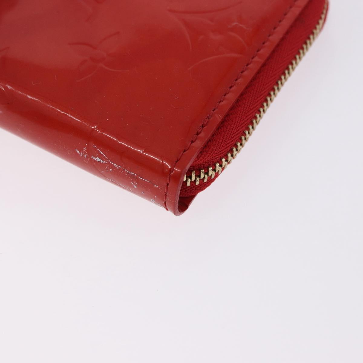 LOUIS VUITTON Monogram Vernis Bloom Wallet Rouge M91151 LV Auth 197172