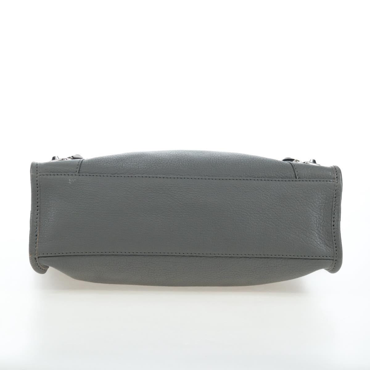 BALENCIAGA Classic Metallic Ege City Bag Leather 2way Gray 432831 Auth 197181SAM