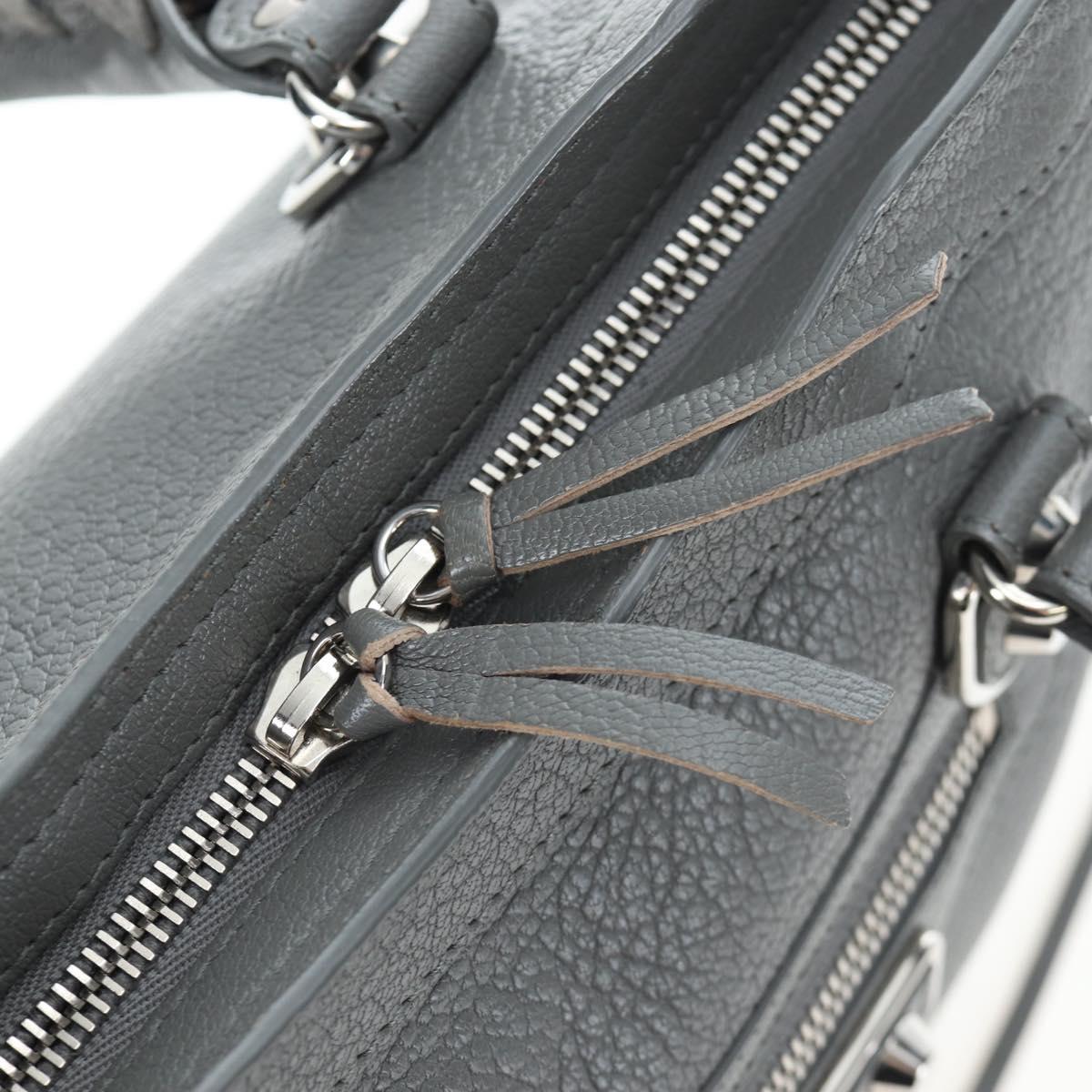 BALENCIAGA Classic Metallic Ege City Bag Leather 2way Gray 432831 Auth 197181SAM