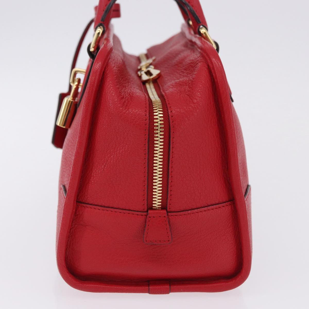 LOEWE Amazona 28 Hand Bag Leather Red Gold Auth 197185SAM