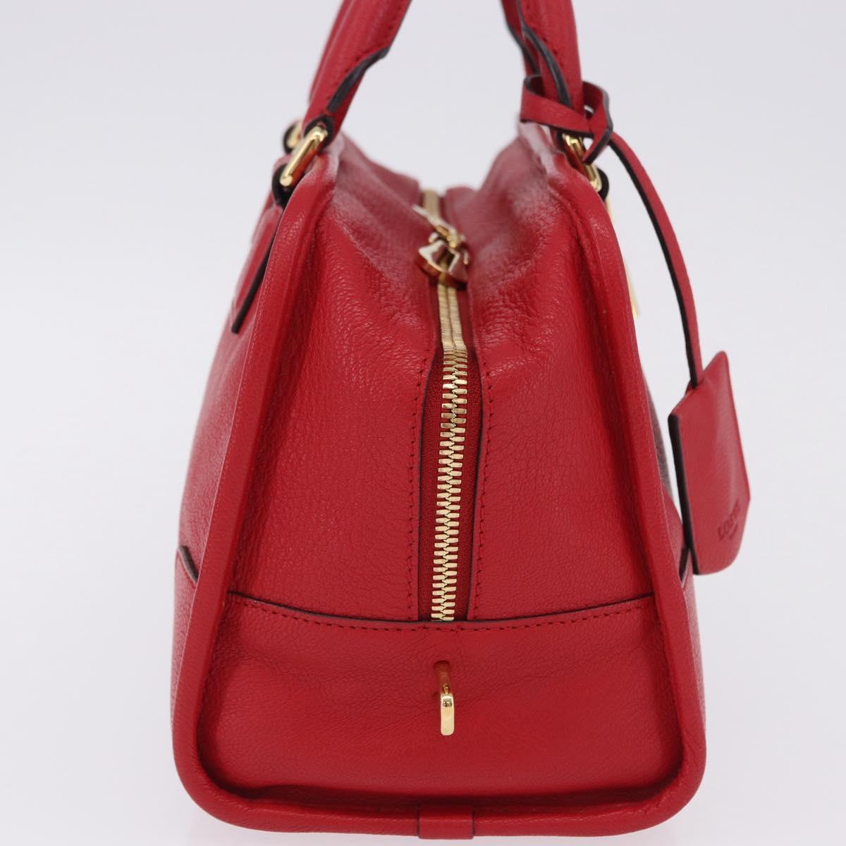 LOEWE Amazona 28 Hand Bag Leather Red Gold Auth 197185SAM