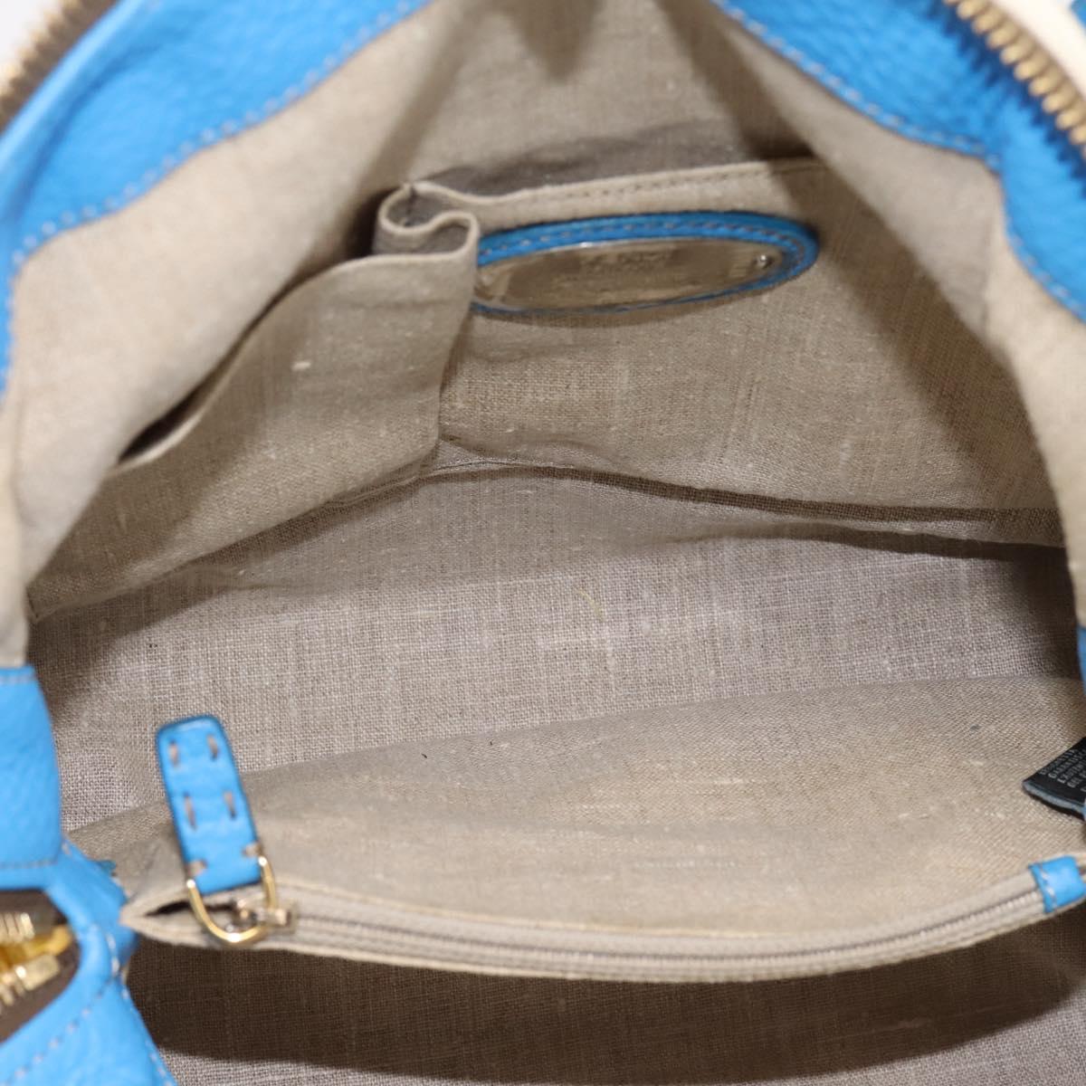 FENDI Celeria Tote Bag Canvas Ivory Gold Auth 197186A