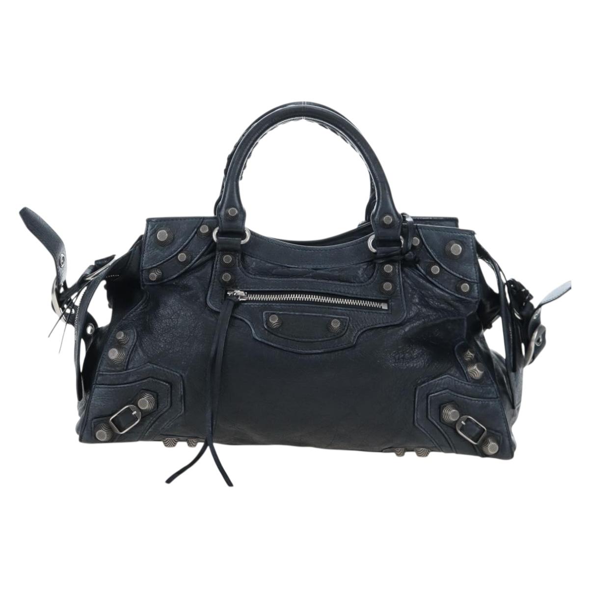 BALENCIAGA Neo Kagole City Small Hand Bag Leather 2way Black 700451 Auth 197188M